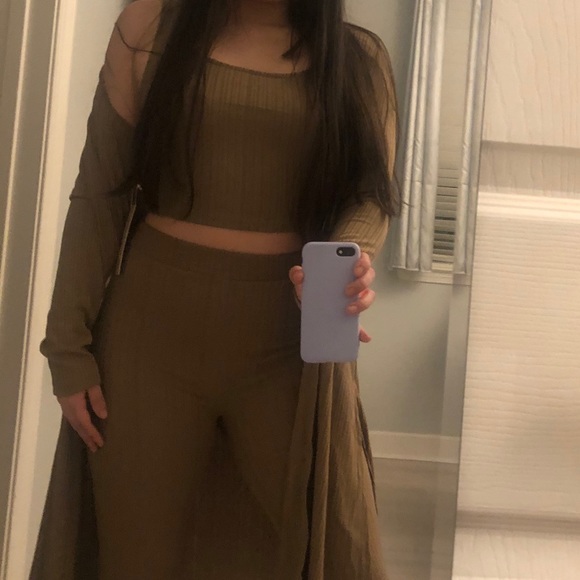 iris Other - 3 piece crop top, flare pant, and sweater